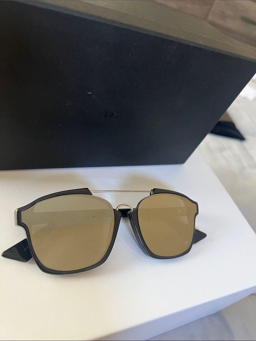 Dior Men’s Black Frames with Brown Lenses Sunglasses